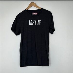 Black Graphic T-Shirt with White Text